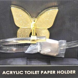 At Home Gold Butterfly Acrylic Toilet Paper Holder